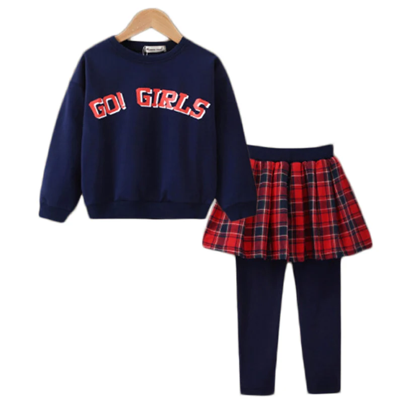Navy blue Одежда для маленьких девочек, весенние комплекты одежды для детей, детские спортивные костюмы, комплекты одежды для девочек, спортивные костюмы с длинными рукавами для девочек, костюмы - Цвет: Navy blue
