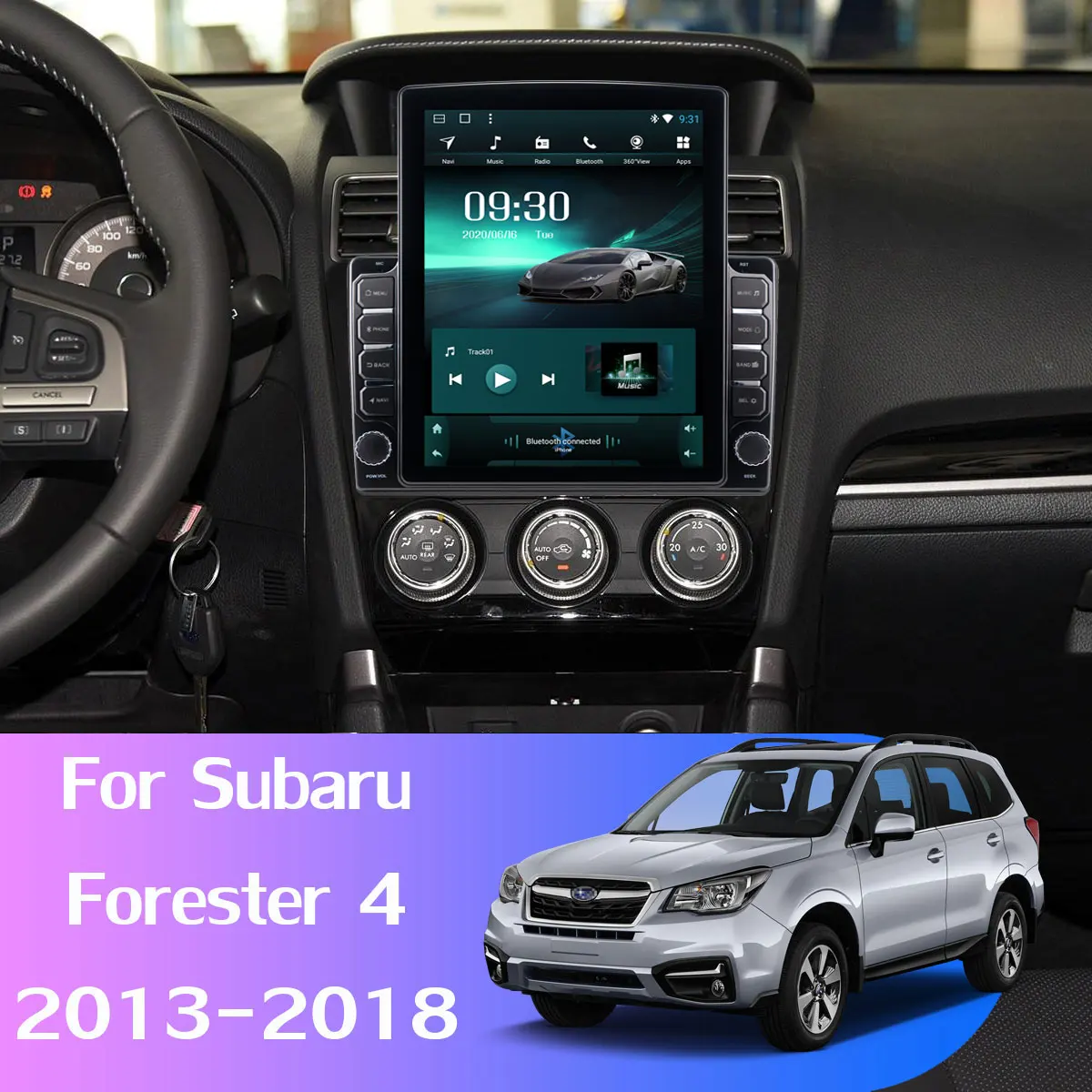 Автомобильный медиа-радиоприемник Tesla Android 10 9 7 дюйма GPS PX6 4 + 64 ГБ для Subaru Forester WRX XV