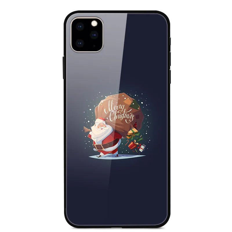 Чехол с рисунком рождественского Санты и оленей для iphone 11 Pro Max чехол из