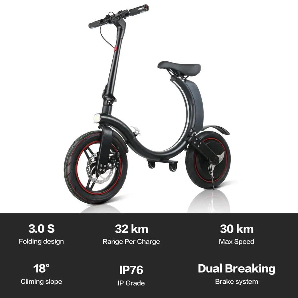3- 5 Days! Only 1 pcs For Russia Electric Bicycle Scooter 14 Inch Tire With 350W Foldable Long Range Bike Adults Child | Спорт и