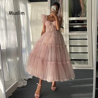sexy pink short prom dresses a line tulle tea length black girls prom gowns 2021 strap formal party evening dress for night wear
