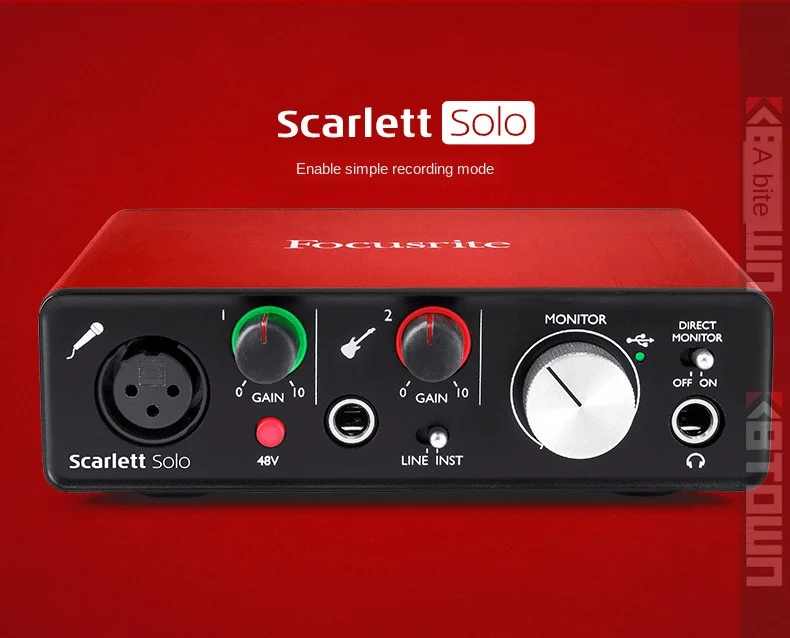 Звуковая карта Foxter Focusrite Scarlett Solo 2 в выхода USB запись аудио интерфейс|scarlett|scarlett