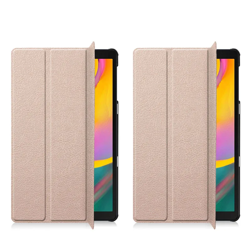 Флип-Стенд кожаный магнитный чехол Funda Capa чехол для Samsung Galaxy Tab A 10,1 T510 T515 SM-T510 SM-T515 Coque+ пленка+ ручка - Цвет: Gold Case