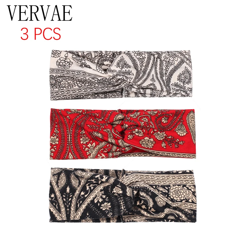 3 шт. женские ободки с пейсли аксессуары для волос девочек хлопок макияжа повязка