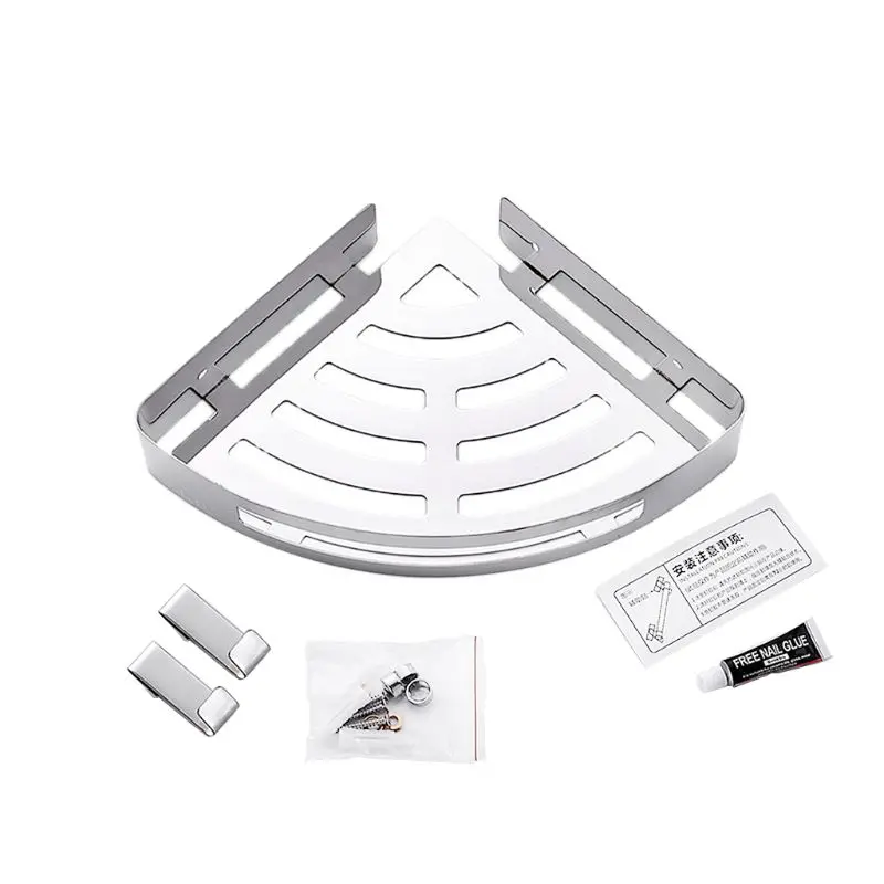 Треугольная корзина из нержавеющей стали 304 без перфорации Полка на присоске для