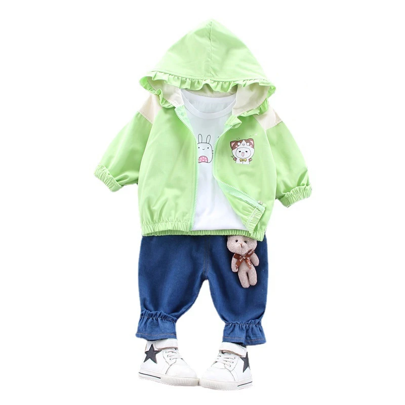 

Spring Autumn Toddler Fashion Clothes Children Hooded Jacket T-shirt Pants Kids Cartoon Costume Boy Baby Girl Casual Sport Suits