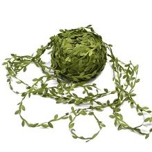 20 Meter Silk Leaf-Shaped Handmake Artificial green Leaves For Wedding Decoration DIY Wreath Gift Scrapbooking Craft Fake Flower