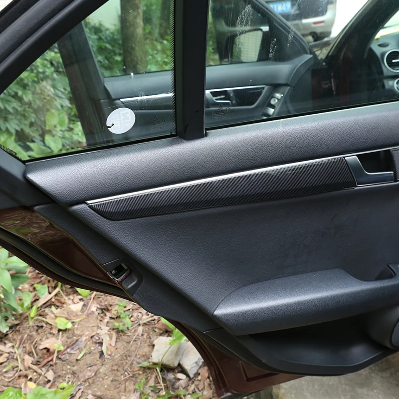 Для Mercedes Benz C Class W204 C180 C200 2009- декоративная панель для межкомнатной двери автомобиля, аксессуары для отделки 4 шт