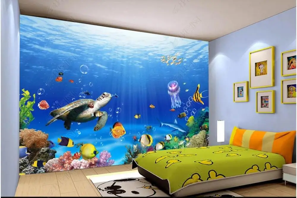 

Пользовательские фото обои для стен 3 d модный красивый океан подводный мир ТВ фон настенные бумаги украшение живопись