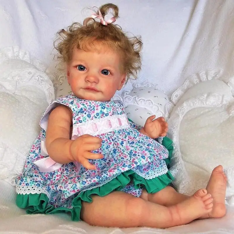 

60CM Realistic Finished Reborn Doll Vinyl Silicone Handmade Tobiah Hand Paint Doll 3D Skin Multiple Layers Painting Visible Vein