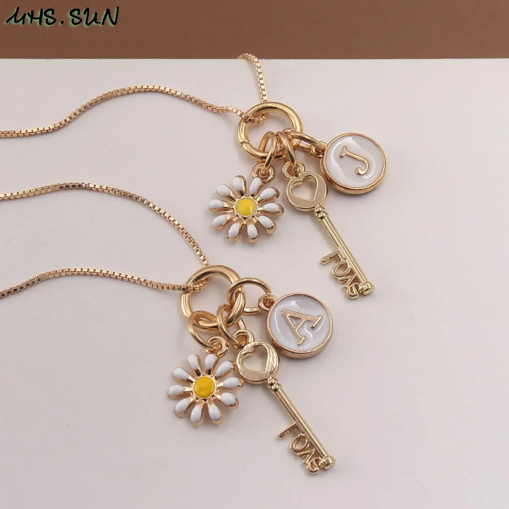 Колье с цветком для девочек MHS.SUN колье подвеской из 26 букв и буквами Алфавит