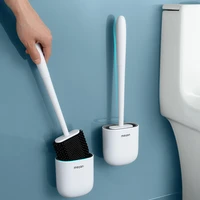 silicone toilet brush no dead corners household toilet brush wall mounted brush easy to install bathroom cleaning tools