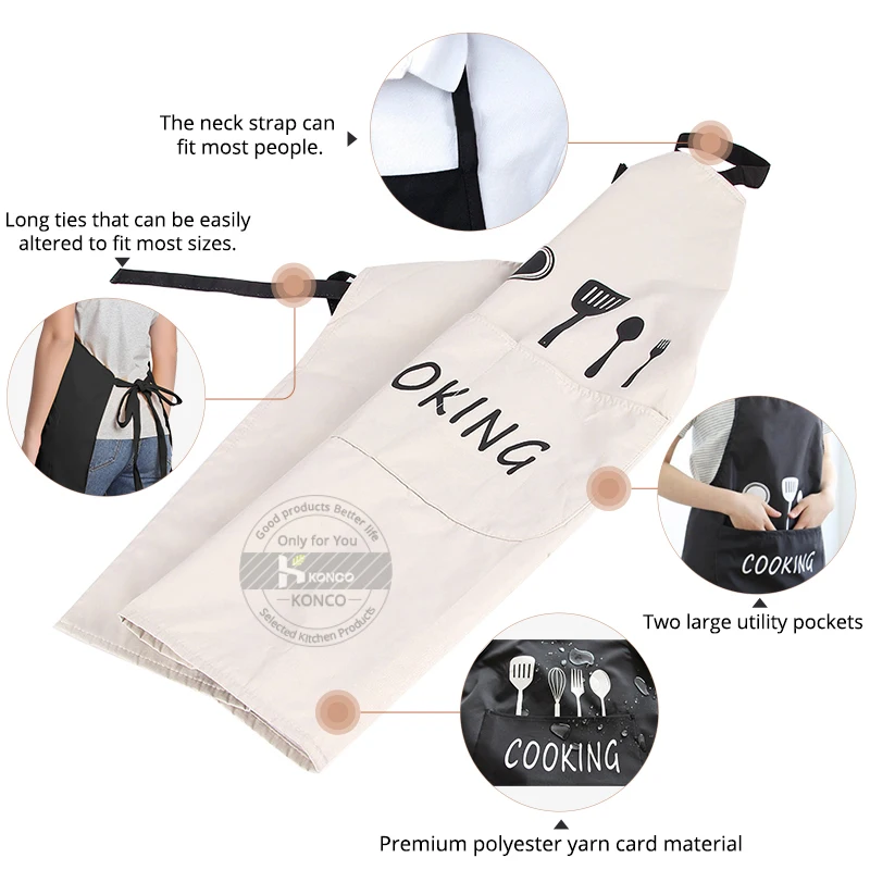Фартук масляный Konco регулируемый водонепроницаемый унисекс с карманами для дома