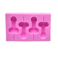 small penis shape lollipop mold silicone form for stand cake decorating ice cube chocolate fondant 3d soap bar mould baking tool