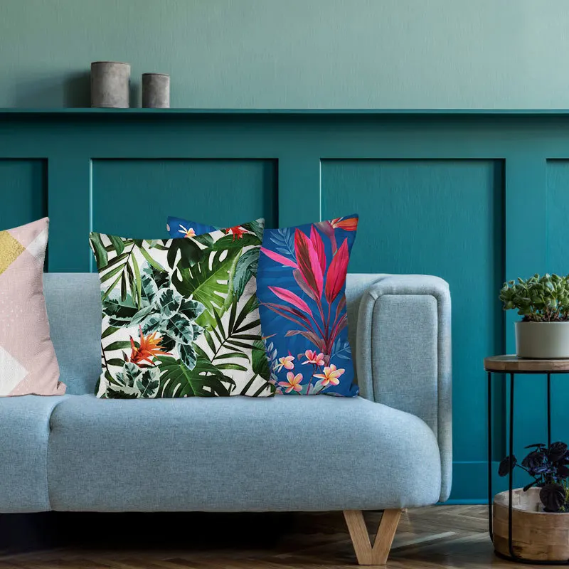 Наволочка Nanacoba с зелеными растениями цветами листьями наволочка для подушки