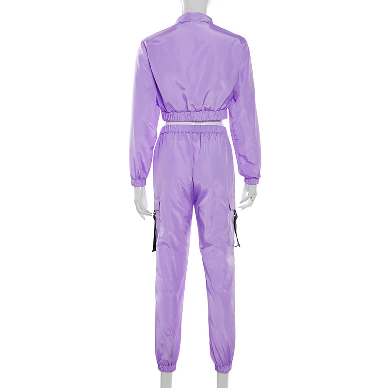 Новый сексуальный Повседневный неоновый спортивный костюм из двух предметов