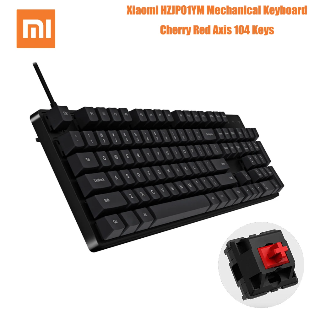 Игровая механическая клавиатура Xiaomi HZJP01YM с вишневым красным осевым 104 клавишами