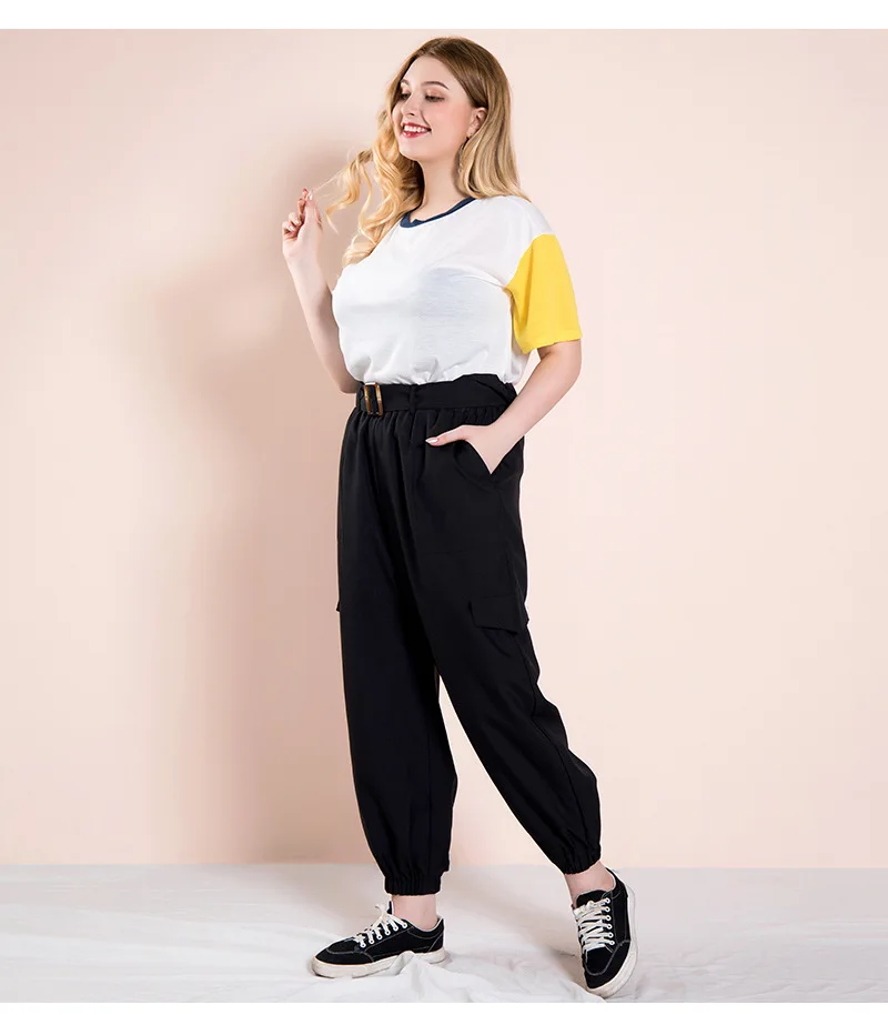 Женские Новые весенне-осенние брюки размера плюс длинные брюки-карандаши для