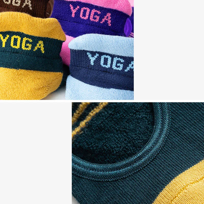 

2021 Women Anti Slip Backless Pilates Socks Yoga Socks Towel Bottom Breathable Cotton Ballet Dance Sports Socks for Fitness Gym