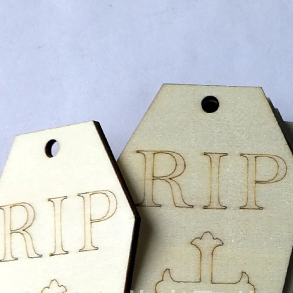 10 шт. Хэллоуин деревянные фишки трюк или лечения тарелки в форме букв доска кошка