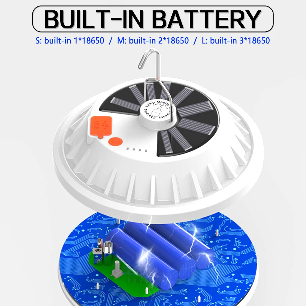 Перезаряжаемая Светодиодная лампа 300 Вт для палатки с дистанционным управлением