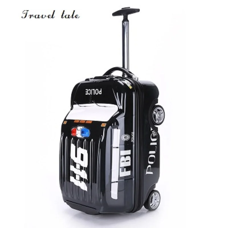 CARRYLOVE Rideable high quality cartoon 911 car 18 inch size PC Rolling Luggage children Spinner brand Travel Suitcase Fashion