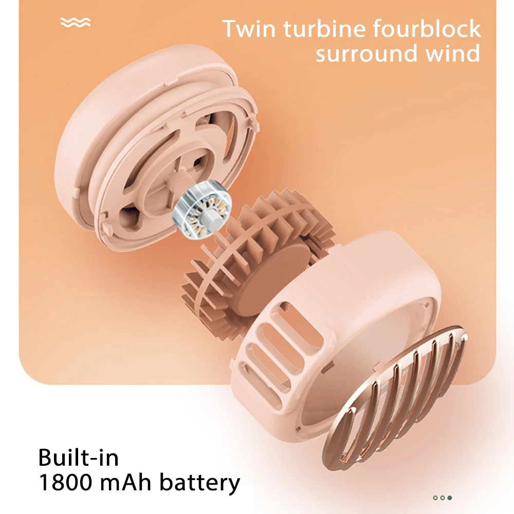 

Bladeless Fan Neck Fan Mini 1800mAh USB Rechargeable Fan Mute Sports Fans for Home Outdoor Ventilador Foldable and Portable 5V