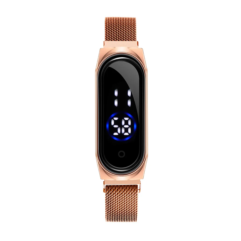 Часы женские электронные с магнитным ремешком модные роскошные светодиодные