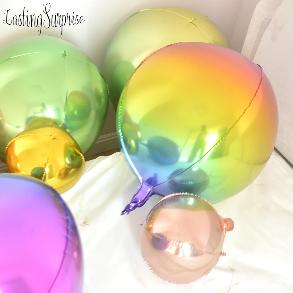 1 шт. 22 дюйма градиентный цвет 4D диско Гелиевый шар Радуга День рождения Свадьба