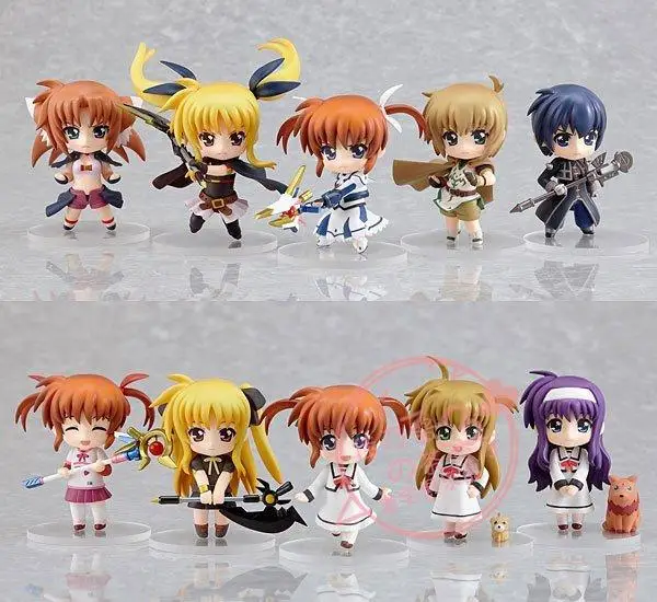 11 шт./1 комплект 6 см японского аниме GSC figma волшебная девушка лирическая Nanoha Экшн фигурки кукол детская коллекция кукла