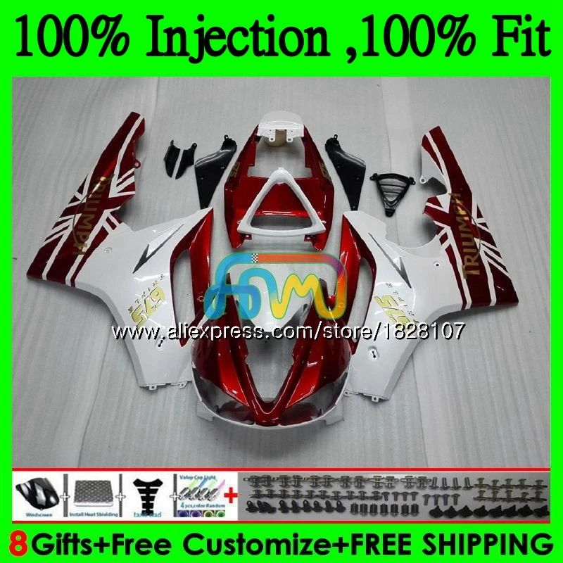 

OEM Body For Triumph Daytona 675 02 03 04 05 06 07 08 76BS.18 Daytona675 2002 2003 2004 2005 2006 2007 2008 Red white Fairing