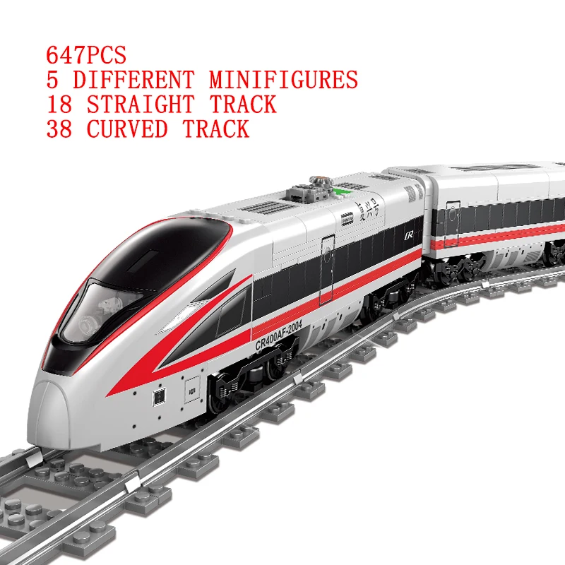 Высокоскоростной поезд Fuxing Электрический детская головоломка в сборе здание