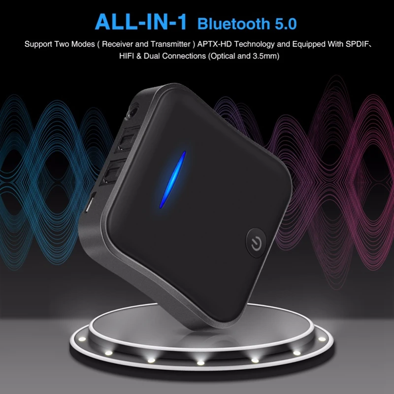 Headphone Wireless Bluetooth 5.0 Transmitter Receiver Adapter APTX HD LL Bt AUX Jack/SPDIF/RCA Audio Music for TV PC | Электроника
