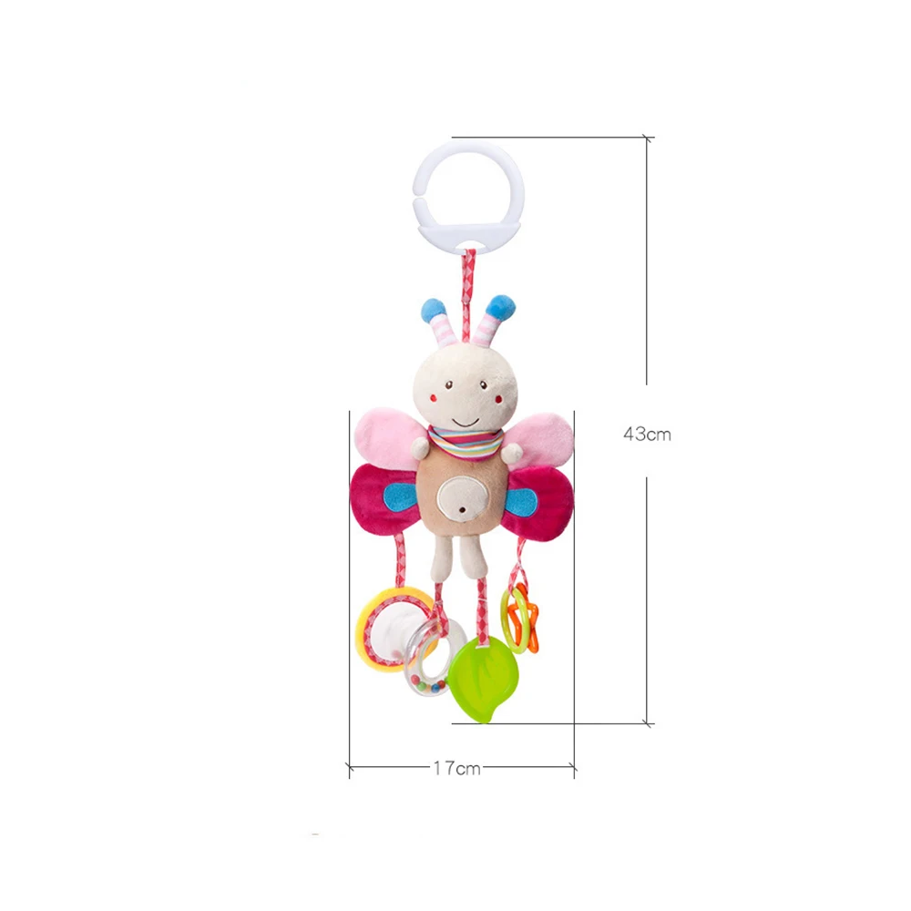 

Cute Animal Wind Chime Infant Toy Plush Bed Trailer Hanging Toys Baby Plush Stuffed Rattle Mobile Infant Educational Bed Bell