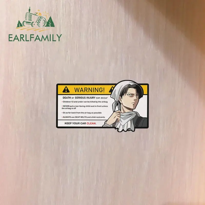 EARLFAMILY 15 см x 8 4 креативные Предупреждение льные наклейки для Levi Ackerman Мультяшные