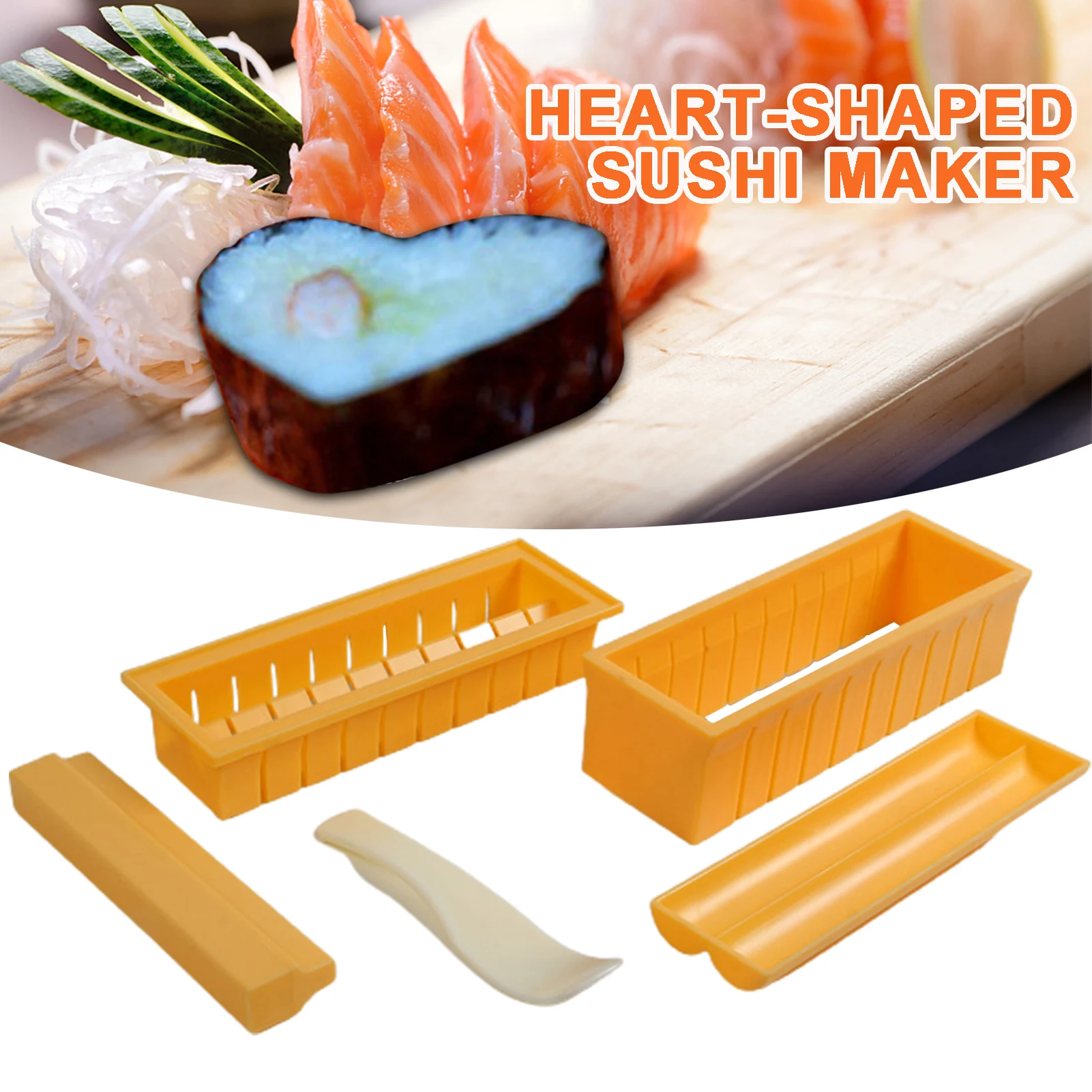 

2-в-1 суши формочка в виде сердца суши Набор для изготовления суши инструменты DIY суши egg Roll чайник Набор инструментов Кухня гаджеты