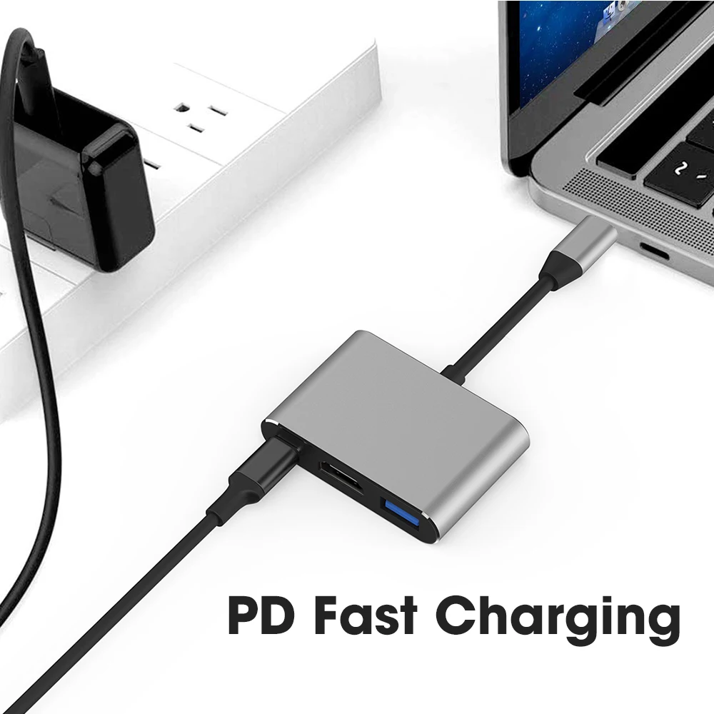 3 in 1 Cable Converter for Samsung Huawei iPad Mac NS Usb 3.1 Type C To HDMI-compatible 4K Adapter | Электроника
