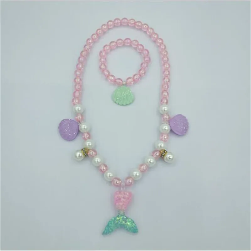 2019 жемчужный комплект украшений для детей Вечерние Бусы девочек ожерелье и