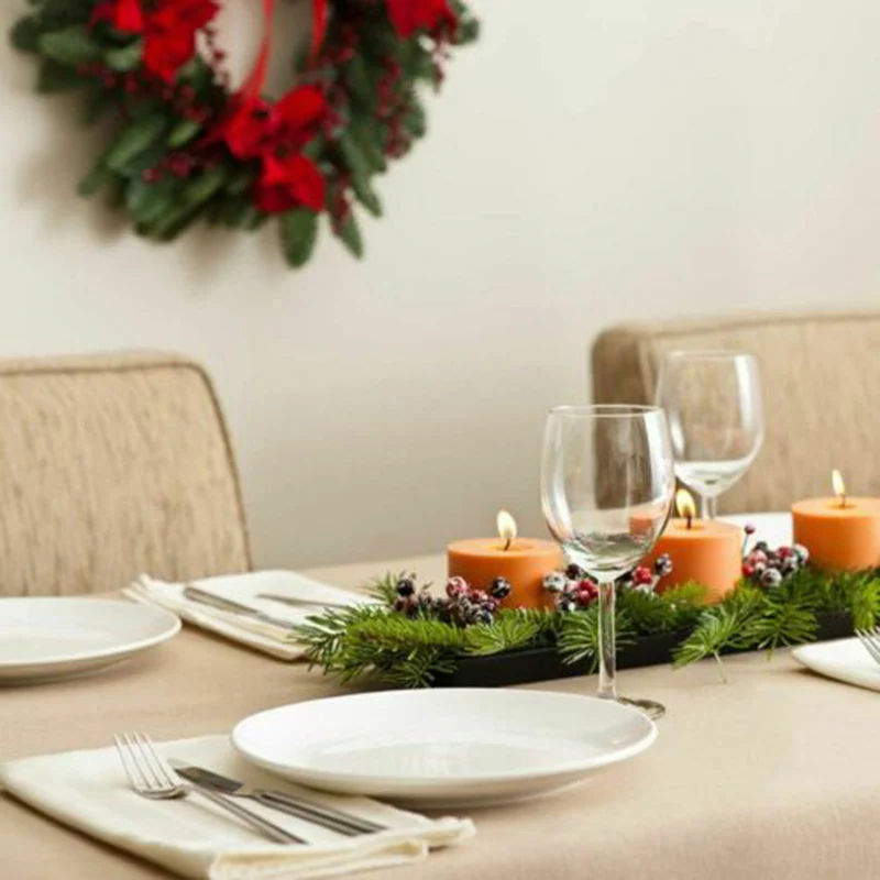 

9ft Christmas Garland Xmas Imperial Pine Fireplace Wreath Ornaments With/Without LED Lights SEC88