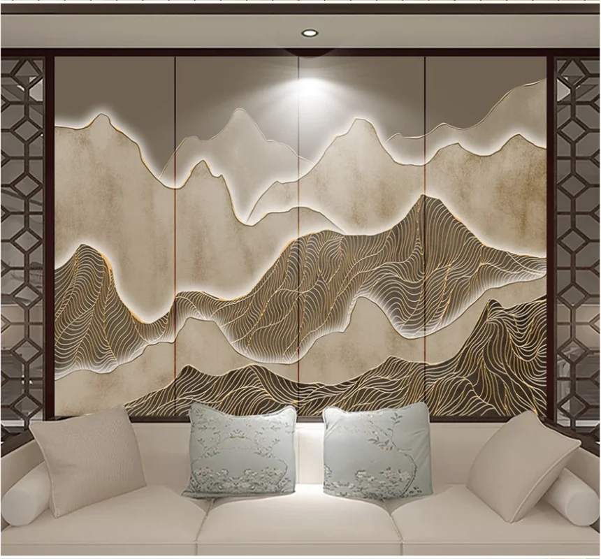 Пользовательские обои 8D Водонепроницаемая настенная ткань художественная