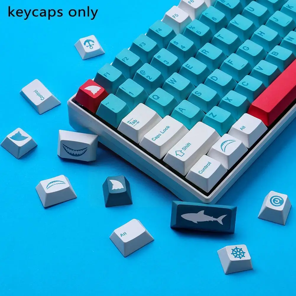 

Shark Keycaps For Height Dye Sublimation Pbt Material For 61/64/68//78/84/87/96/104/108/980 Mechanical Keyboards B9b5