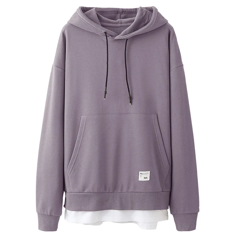 Light purple Толстовка мужская уличная одежда больших размеров кофты с капюшоном, толстовка из 2 предметов, толстовки милые Homme Capuche, Повседневная Толстовка С Карманами - Цвет: Light purple