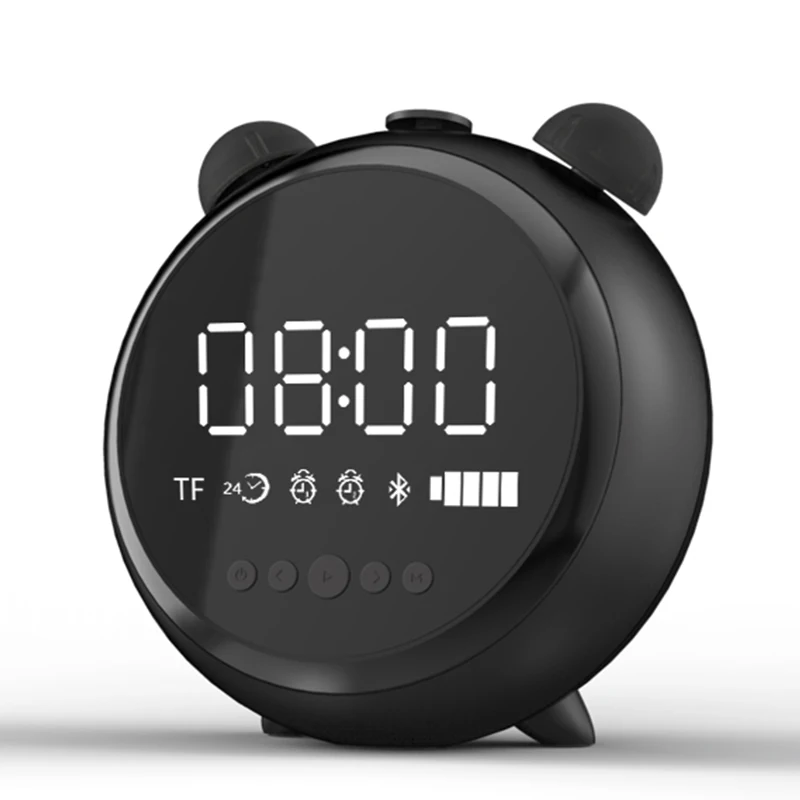 KR 8100 беспроводной Bluetooth динамик светодиодный Будильник Hands free TWS супер