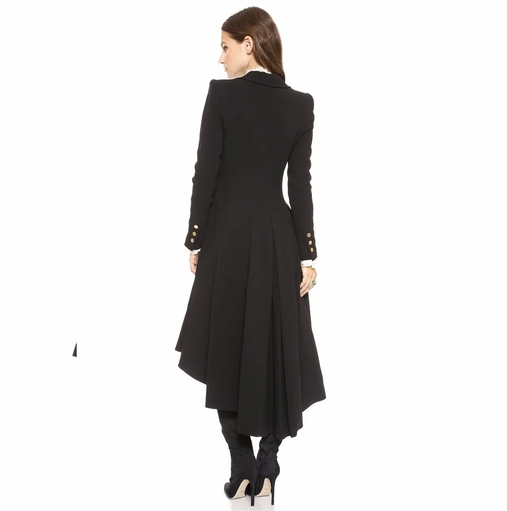 

Женское шерстяное пальто размера плюс 4XL на осень и зиму, черное пальто для женщин с длинным рукавом, верхняя одежда LX2151