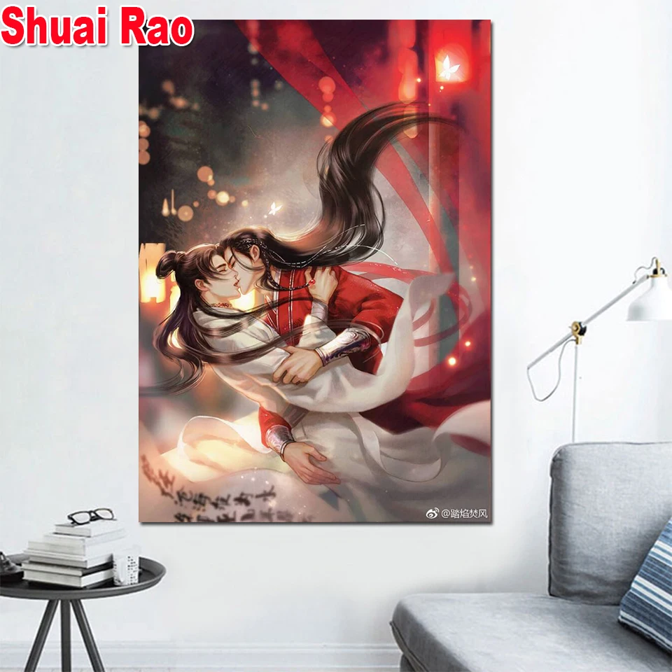 

diamant painting Anime diamond painting full square round diamond embroidery sale tian guan ci fu 3d hand puzzle diamond art,