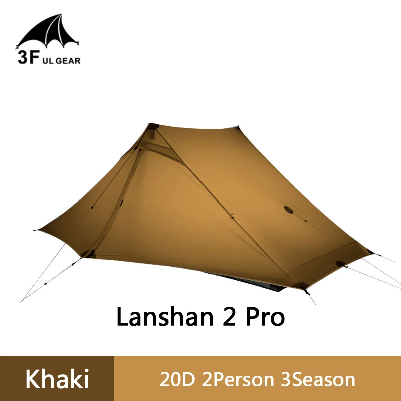 

3F UL GEAR Lanshan 2 Pro 2 Person 3-4 Season Outdoor Ultralight Camping Tent Professional 20D Nylon Both Sides Silicon Tent