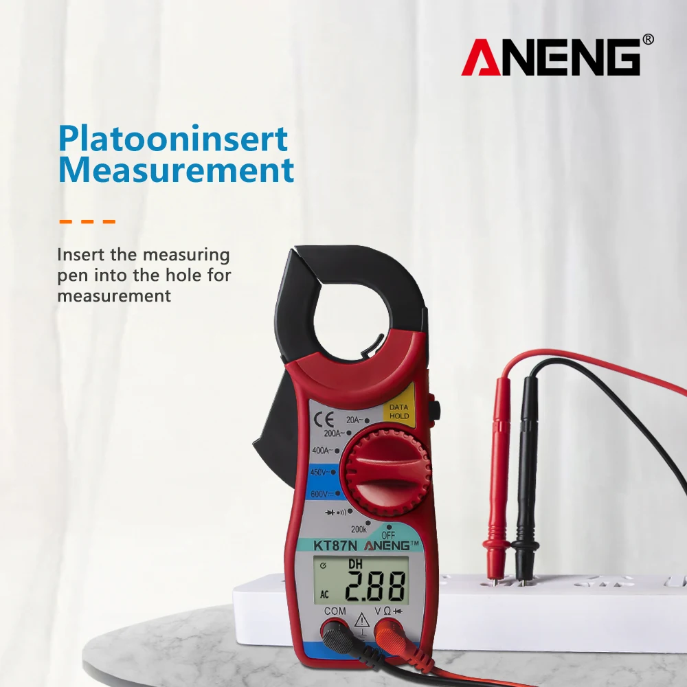 ANENG KT87N 1 шт. ЖК-цифровой мультиметр Ампер клещи токовые клещи AC/DC ток тестер напряжения 3 цвета