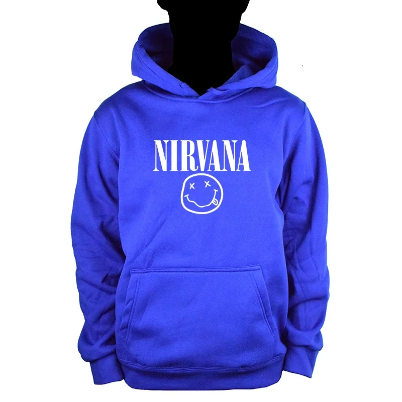 Blue-B Новинка, осенняя и зимняя теплая толстовка Nirvana, Мужская/Женская модная Толстовка в стиле хип-хоп+ брюки, костюм из 2 предметов - Цвет: Blue-B