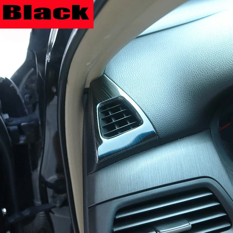 

For Honda Accord 2008 2009 2010 2011 2012 2013 2pcs Black Carbon Fiber Steel Dashboard L&R Air Outlet Vent Trim