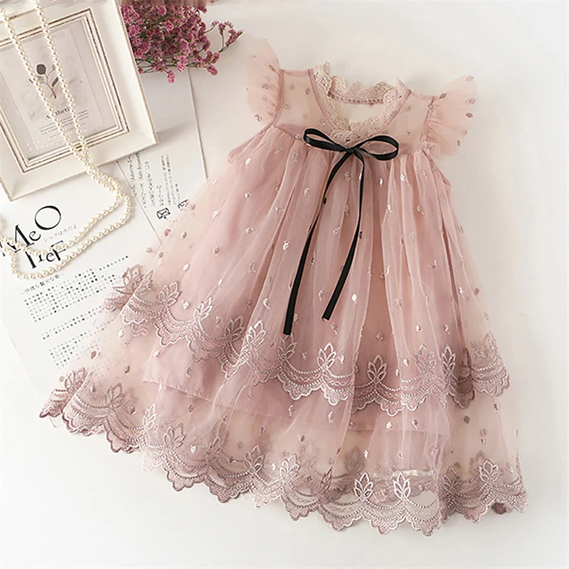 L9534 pink HE Hello Enjoy/детская одежда Вечерние платья для девочек на свадьбу, Модное детское платье-чонсам, кружевное платье принцессы бальное платье одежда для новорожденных юбки - Цвет: L9534 pink